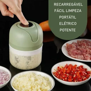 Mini Processador Elétrico Portátil Neverdie - 250ml, 3 Lâminas de Aço Inoxidável | Lar e Bebê