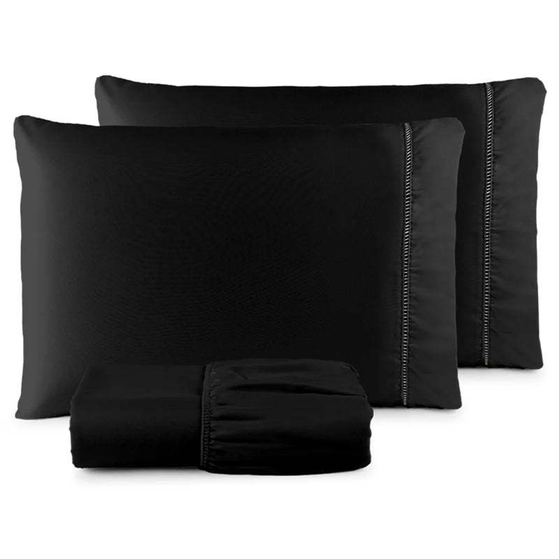 Conjunto de Lençol Casal QUEEN 3 Peças Micro Percale Stick Point - 400 Fios