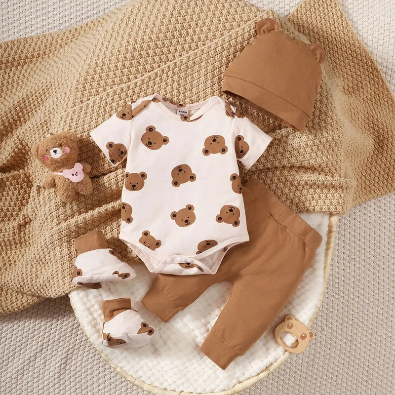 Conjunto Fashion Infantil Menino - Verão para Bebê | Roupa Completa com Blusa, Calça e Chapéu