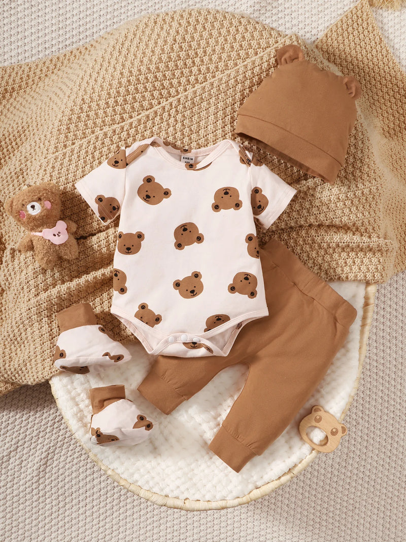 Conjunto Fashion Infantil Menino - Verão para Bebê | Roupa Completa com Blusa, Calça e Chapéu