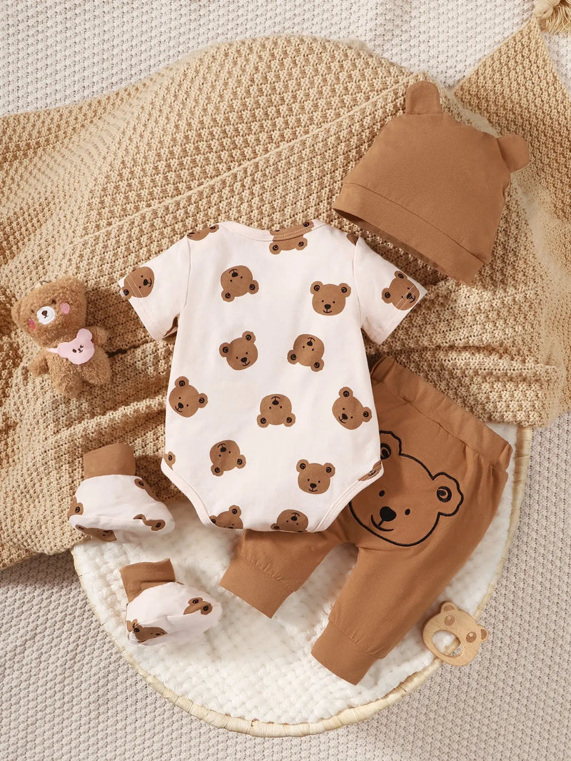 Conjunto Fashion Infantil Menino - Verão para Bebê | Roupa Completa com Blusa, Calça e Chapéu
