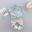 Conjunto Infantil Casual Floral - Camisa e Shorts para Menino de 1 a 3 anos | Lar e Bebê