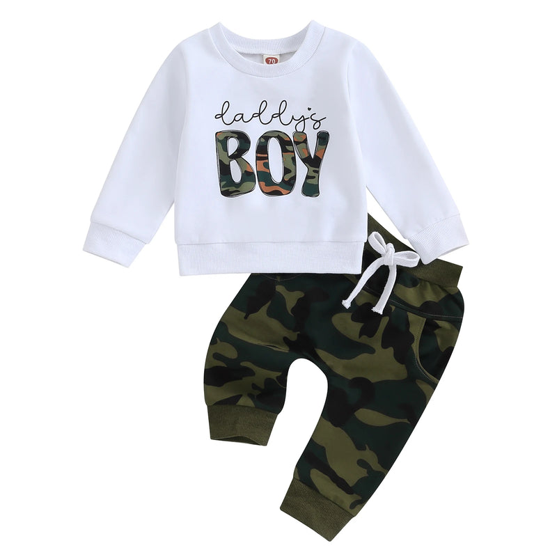Conjunto de Moletom Para Meninos Camuflados.