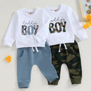 Conjunto de Moletom Para Meninos Camuflados.