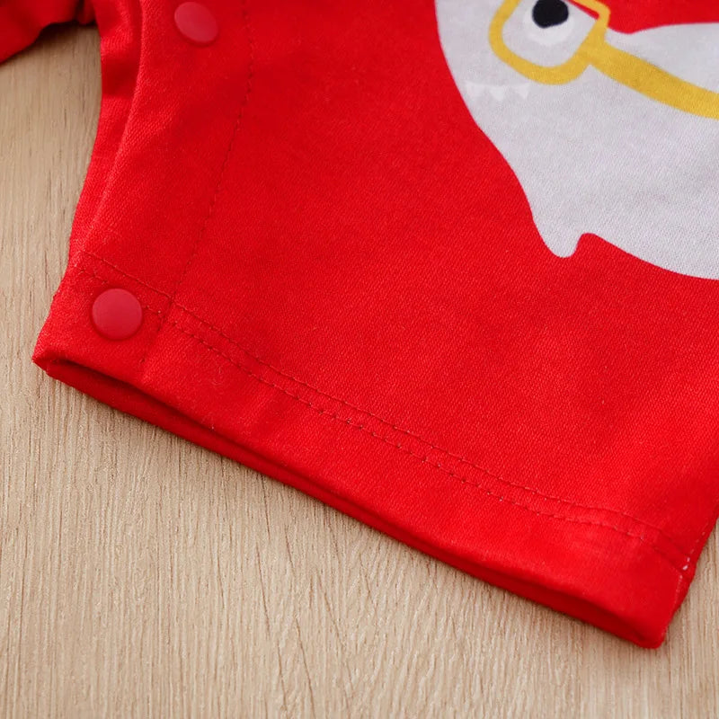 Macacão Infantil Verão Unissex - Estilo Tubarão Vermelho
