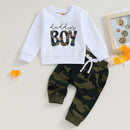 Conjunto de Moletom Para Meninos Camuflados.