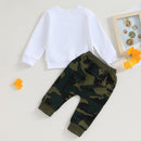 Conjunto de Moletom Para Meninos Camuflados.