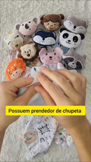 Naninha para Bebê com Prendedor de Chupeta Paninho de Bichinho Soft Antialérgico