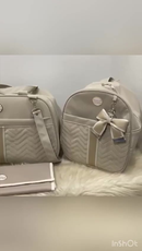 bolsa maternidade com faixa 4 peças luxo mochila bolsa pequena e trocador para bebê menino e menina