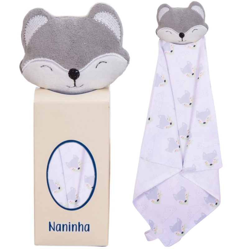 Naninha para Bebê com Prendedor de Chupeta Paninho de Bichinho Soft Antialérgico