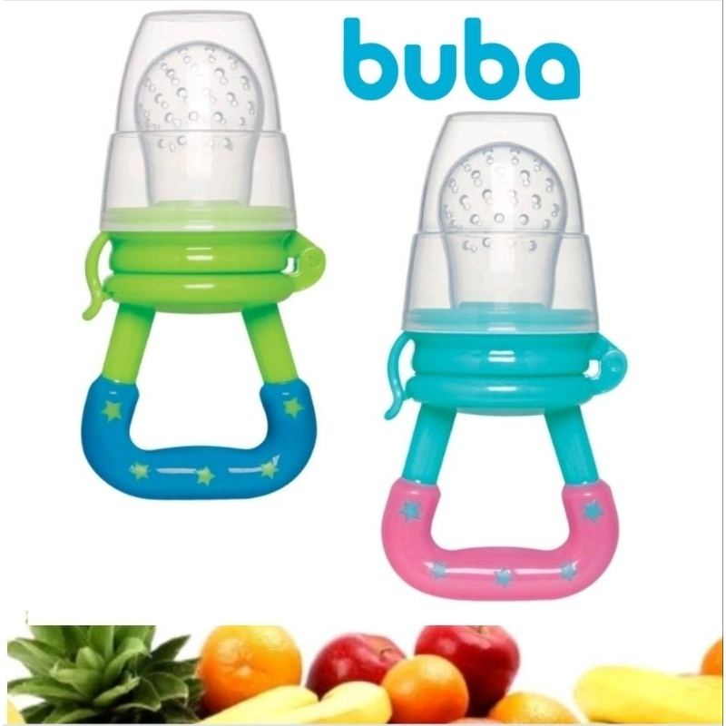 Chupeta Alimentadora Silicone Macio Bebe Porta Frutinha Sugador Introdução Alimentar Azul Rosa Buba