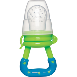 Chupeta Alimentadora Silicone Macio Bebê Porta Frutinha Sugador Introdução Alimentar Azul Rosa Buba - Lar e Bebê