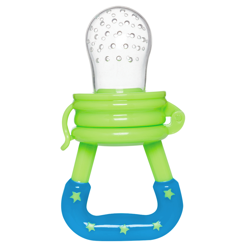 Chupeta Alimentadora Silicone Macio Bebe Porta Frutinha Sugador Introdução Alimentar Azul Rosa Buba