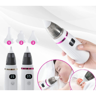 higienizador aspirador nasal e para ouvidos elétrico usb [ para limpar o nariz e o ouvido de bebês e crianças ] - C&S BAZAR -