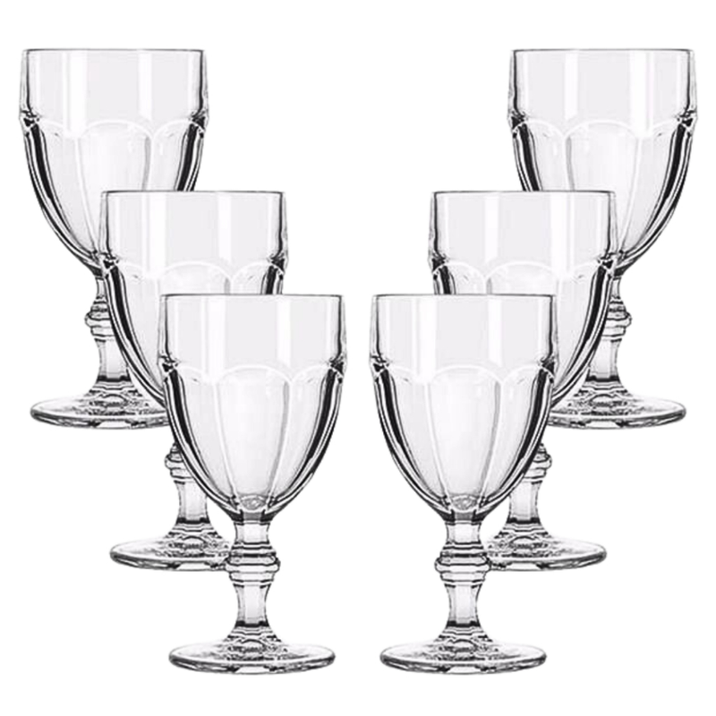 Jogo 6 Taça Diamante Copo Vidro Transparente Bico De Jaca Elegante Design Moderno Cristal
