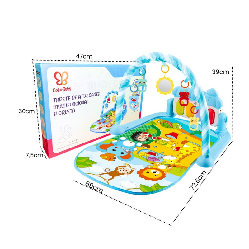 Tapete de Atividades Musical com Piano Interativo e Móbiles para Bebê - ColorBaby | Lar e Bebê