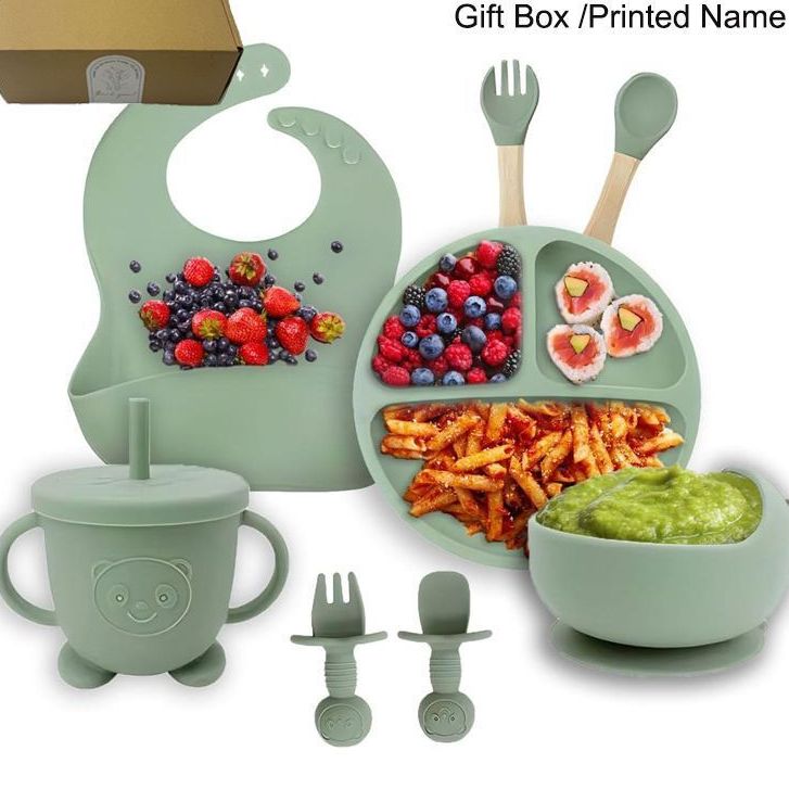 kit 6/8 peças de Silicone para alimentação de bebês