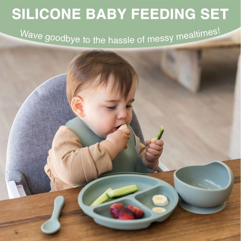 kit 6/8 peças de Silicone para alimentação de bebês