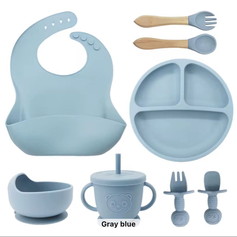 kit 8 peças de Silicone para alimentação de bebês