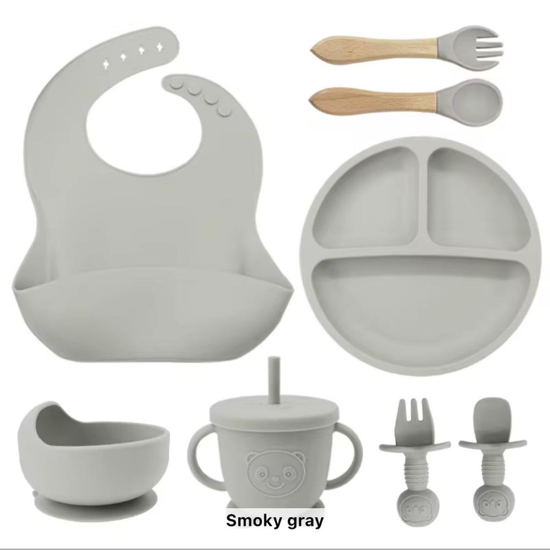kit 8 peças de Silicone para alimentação de bebês