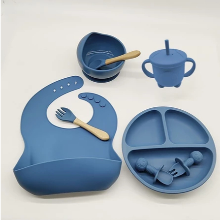 kit 8 peças de Silicone para alimentação de bebês