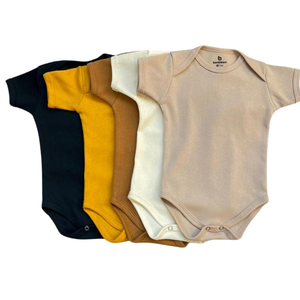 Kit Body Liso Bebê Neutro 5 Peças 100% Algodão - Conforto e Qualidade para Seu Bebê