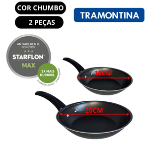 Kit 2 Frigideiras Tramontina Starflon Antiaderente 16cm e 20cm
