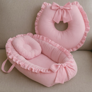 Ninho Redutor Berço Bebê com Almofada Amamentação 2 Peças Completo Menina Menino