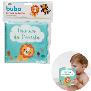Livrinho de Bebê Para Banho Animais da Floresta leão Girafa - Buba