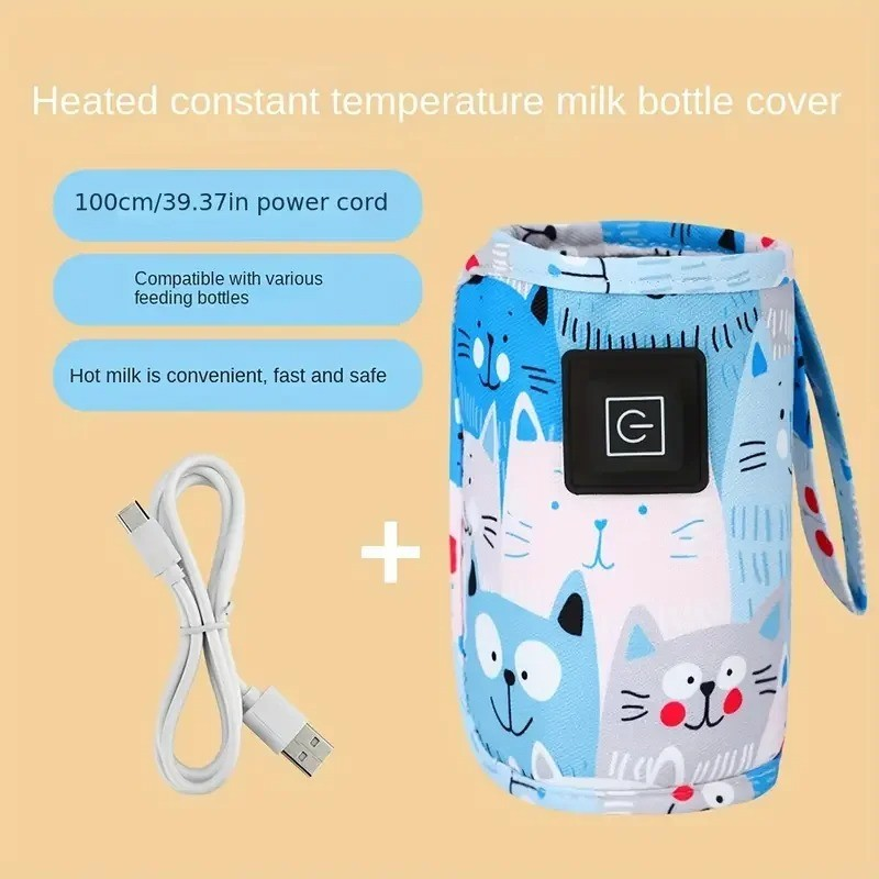 Aquecedor de Mamadeira USB Portátil com Regulagem de Temperatura