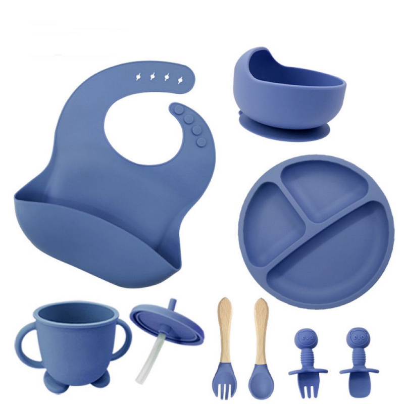 kit 8 peças de Silicone para alimentação de bebês